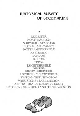 Historical Survey of Shoemaking front cover